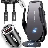 Webski Automatische Telefoonhouder Auto met Inductielader & 100W USB-C Kabel