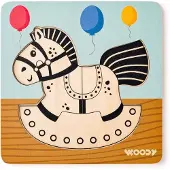 Woodyland Houten Puzzel: Houten Paardje met 5 Delen