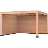 Westwood Douglas overkapping, 400 x 400, met achterwand en zijwand, Modern Plus