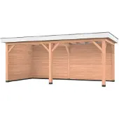 Westwood Douglas overkapping, 600 x 300, met achterwand en zijwand, Holland Basic