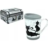 CARMANI Reisbeker Crazy Cats 320ml - Keramiek met Deksel & Antislip