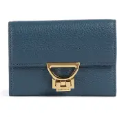 Coccinelle Leren portemonnee Arlettis Wallet Grained Leather Deep Blue petrol