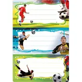 Herma Schooletiketten voetbal, glitters - 10 stuks