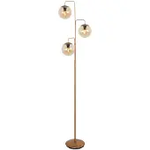 Steinhauer Vloerlamp Bollique Bronzen Vloerlamp met 3 Amber Glazen Bollen