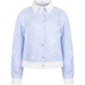NUKUS Dames Blouses Meave Blouse Embroidery - Lichtblauw - Maat M