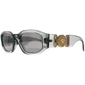Versace rechthoek unisex transparant grijs licht grijs zilveren spiegel ve4361 zonnebril
