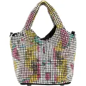 Mymo Handtas turquoise / geel / pink / zwart