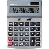 Viking Bureaurekenmachine 12 -cijferige display Zilver Batterij, zonne-energie AT-814