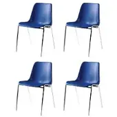 Nowy Styl Stapelbare stoel Beta Kunststof Blauw 4 Stuks
