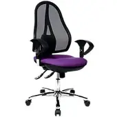 Topstar Bureaustoel Synchroonmechanisme Mesh, stof 2D armleuning Violet, zwart 110 kg Open Point SY Deluxe