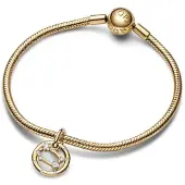 Pandora Hanger, Tweelingen Dierenriem Bedels/Bedels, (Metaal, Gouden)