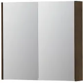 Ink SPK2 Spiegelkast 2 Deuren - 80x74cm - Fineer Chocolate - Spiegels, Spiegelkasten - 8718835092351