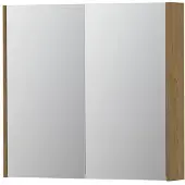 Ink SPK2 Spiegelkast 2 Deuren - 80x74cm - Fineer Natur - Spiegels, Spiegelkasten - 8718835092337