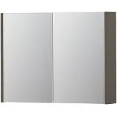 Ink SPK1 Spiegelkast 2 Deuren - 80x60cm - Mat Taupe - Spiegels, Spiegelkasten - 8718835100766