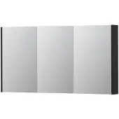 Ink SPK2 Spiegelkast 3 Deuren - 140x74cm - Mat Zwart - Spiegels, Spiegelkasten - 8718835092856