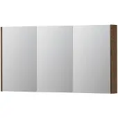 Ink SPK2 Spiegelkast 3 Deuren - 140x74cm - Massief Eiken Chocolate - Spiegels, Spiegelkasten - 8718835093075