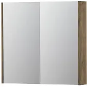 Ink SPK2 Spiegelkast 2 Deuren - 80x74cm - Naturel Eiken - Spiegels, Spiegelkasten - 8718835052294