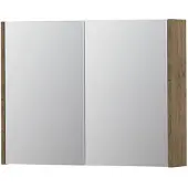 Ink SPK1 Spiegelkast 2 Deuren - 80x60cm - Naturel Eiken - Spiegels, Spiegelkasten - 8718835100636