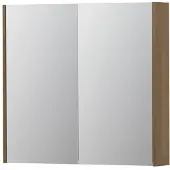 Ink SPK2 Spiegelkast 2 Deuren - 80x74cm - Fineer Ash Grey - Spiegels, Spiegelkasten - 8718835092344