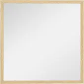 HOMCOM Wandspiegel - Glas - 50x50x2cm - Natuurlijk hout