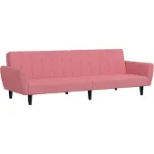 vidaXL Slaapbank 2-zits fluweel roze