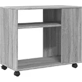 vidaXL Bijzettafel met wieltjes 70x35x60 cm hout grijs sonoma eiken