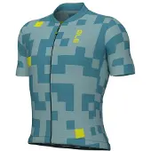 ALÉ - Pragma Pixel S/S Jersey - Fietsshirt S, turkoois