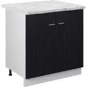 Vicco Fame-Line Keukenonderkast – 80 cm, WB Marmer Zwart gestreept