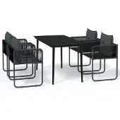 vidaXL 5-delige Tuinset zwart