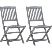Syfax Opklapbare stoelen, 2 stuks, massief acaciahout