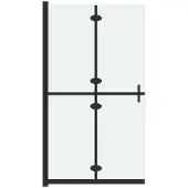 vidaXL Inloopdouchewand inklapbaar 70x190 cm ESG-glas mat