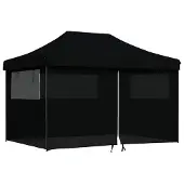 Syfax Partytent inklapbaar pop-up met 4 zijwanden zwart
