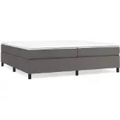 vidaXL Boxspring met matras kunstleer grijs 200x200 cm
