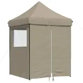 Syfax Partytent inklapbaar pop-up met 4 zijwanden taupe