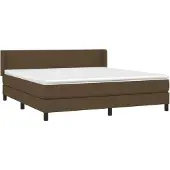vidaXL Boxspring met matras stof donkerbruin 160x200 cm