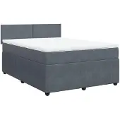 vidaXL Boxspring met matras fluweel donkergrijs 160x200 cm