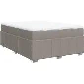 vidaXL Boxspring met matras stof taupe 140x200 cm
