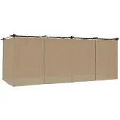 vidaXL Prieel met gordijnen 6x3 m staal taupe