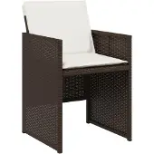 vidaXL Tuinstoelen 4 st met kussens poly rattan bruin