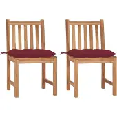 Syfax Tuinstoelen 2 st met kussens massief teakhout