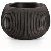 Prosperplast / Beton Bowl bloempot met inzet - zwarte kleur