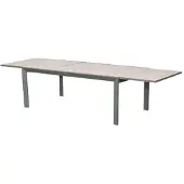 Hespéride Uitschuifbare tuintafel voor 12 personen van aluminium met houtlook ÉVASION