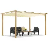 Garden Point Barbados terraspergola 3x4 m hout-beige