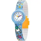 Hip Hop Horloge blauw / geel / donkergroen / wit