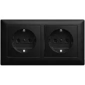 Busch-Jaeger - Stopcontact - Inbouw Wandcontactdoos Set 2 Mat zwart