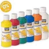 Creall Vingerverf - Set 6 x 250 ml – 6 leuke kleuren – Veilige & Uitwasbare Vingerverf – Creatief Knutselen - Gemaakt in NL