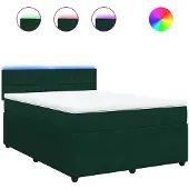vidaXL Boxspring met matras fluweel donkergroen 160x200 cm