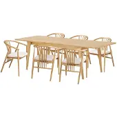 Ebuy24 Oline eethoek eettafel 6 stoelen natuur.