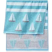 Bonprix Handdoek met zeilboten maat douchelaken 70/140 cm