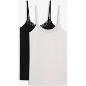 Bonprix Hemd met biologisch katoen en kant (set van 2) maat 48/50 (XL)